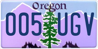 OR license plate 005UGV