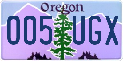 OR license plate 005UGX