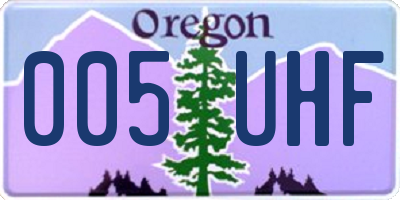 OR license plate 005UHF