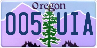 OR license plate 005UIA