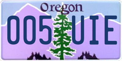 OR license plate 005UIE