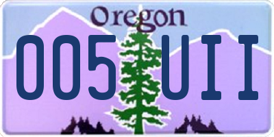 OR license plate 005UII