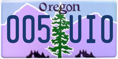 OR license plate 005UIO