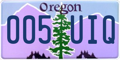 OR license plate 005UIQ