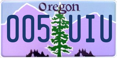 OR license plate 005UIU