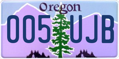 OR license plate 005UJB