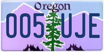 OR license plate 005UJE