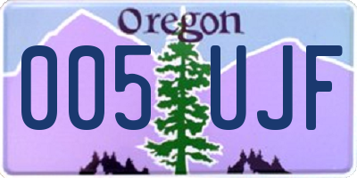 OR license plate 005UJF