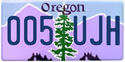 OR license plate 005UJH