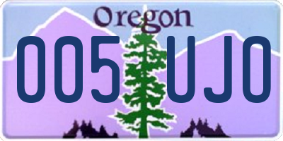 OR license plate 005UJO