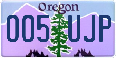 OR license plate 005UJP