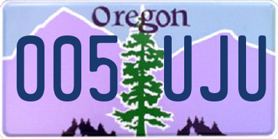 OR license plate 005UJU