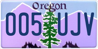 OR license plate 005UJV