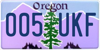 OR license plate 005UKF