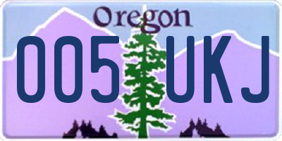 OR license plate 005UKJ