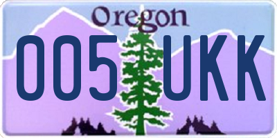 OR license plate 005UKK