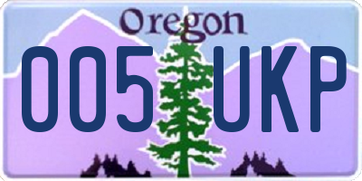 OR license plate 005UKP