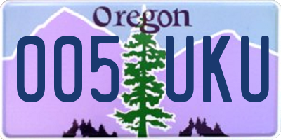 OR license plate 005UKU