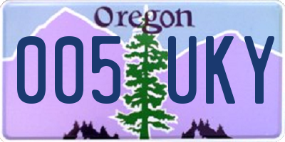 OR license plate 005UKY