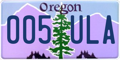OR license plate 005ULA