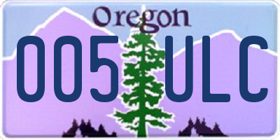 OR license plate 005ULC