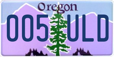 OR license plate 005ULD