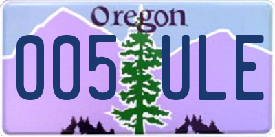 OR license plate 005ULE