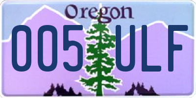 OR license plate 005ULF