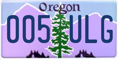 OR license plate 005ULG