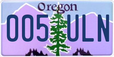 OR license plate 005ULN