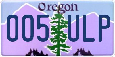 OR license plate 005ULP