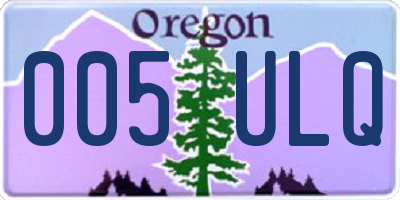 OR license plate 005ULQ