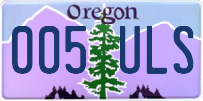 OR license plate 005ULS