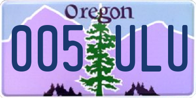 OR license plate 005ULU