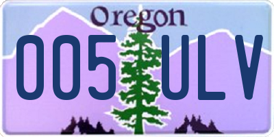 OR license plate 005ULV