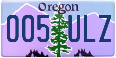 OR license plate 005ULZ