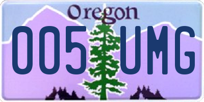 OR license plate 005UMG
