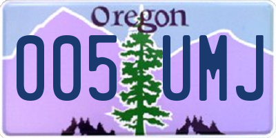 OR license plate 005UMJ