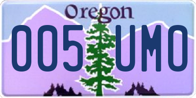 OR license plate 005UMO