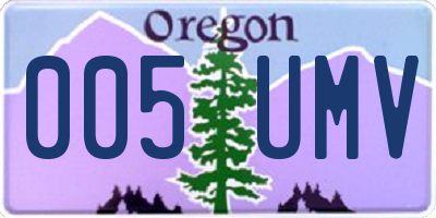 OR license plate 005UMV