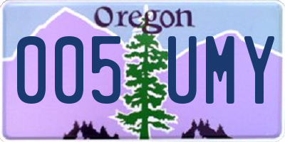 OR license plate 005UMY