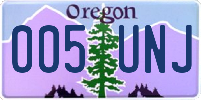 OR license plate 005UNJ