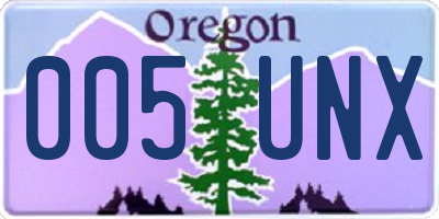 OR license plate 005UNX
