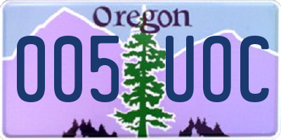 OR license plate 005UOC