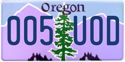 OR license plate 005UOD