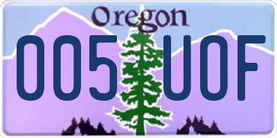 OR license plate 005UOF
