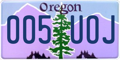 OR license plate 005UOJ