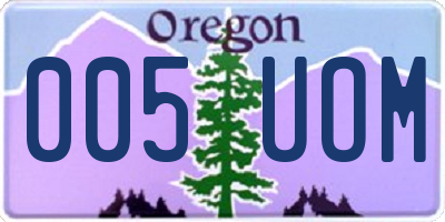 OR license plate 005UOM