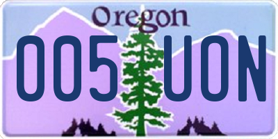 OR license plate 005UON