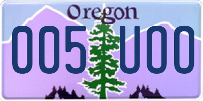 OR license plate 005UOO